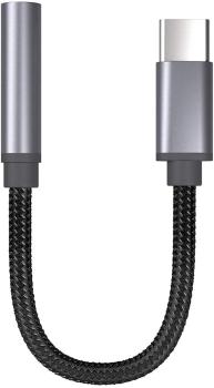 Kit Premium USB-C Audio Adapter - geflochtener Kopfhörer Adapter/USB C auf 3,5 mm Adapter/Minijack Adapter - Verbinden Sie Kopfhörer an USB-C Android Smartphones und Tablets - Space Grey